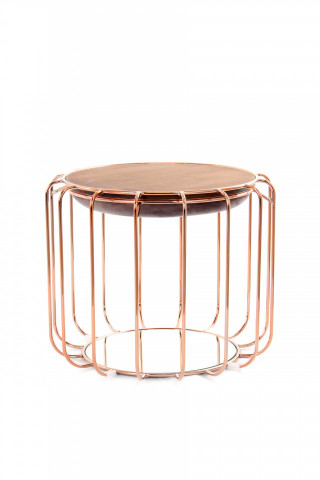 Taburet tapitat/masuta de cafea rotund/a Comfortable 50x50x45 cm lila - Img 2