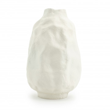 Vaza de aluminiu Dent mare alba 37 cm