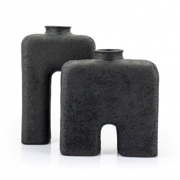 Vaza de ceramica Arca mare neagra 38 cm - Img 3