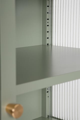 Vitrina Carey, 2 uși, din oțel, verde salvie, 110x43x90 cm - Img 6