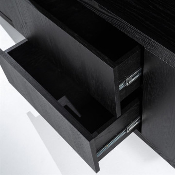 Bibliotecă din lemn de stejar Helsinki 200x220cm neagra - Img 3