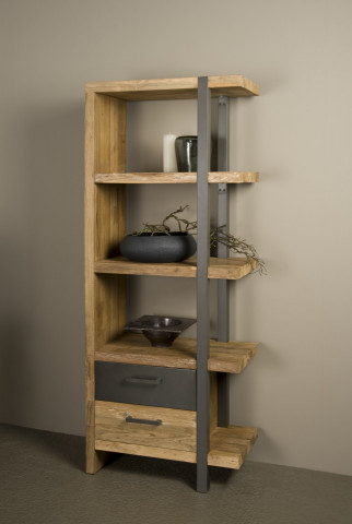 Biblioteca din tec reciclat 77.5x190 cm - Img 2
