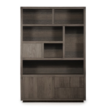 Biblioteca Helsinki din lemn de stejar maro 150x220 cm