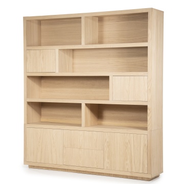 Biblioteca Helsinki din lemn de stejar natural 200x220cm - Img 3