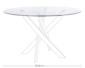 Blat din sticlă masă dining George, Ø120 cm - Img 2
