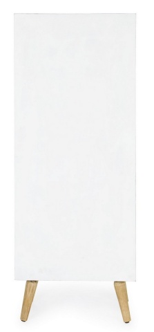 Cabinet Eloise, 1 ușă, 2 sertare, lemn cu inserții ratan și bambus, natural, 48x35x121 cm - Img 4