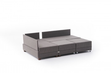 Coltar Fly pe stanga maro, 3 locuri, extensibil cu 2 parti modulare - Img 6
