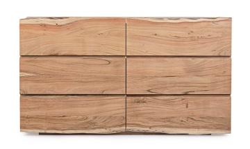 Comodă Aron cu 6 sertare, lucrată manual din lemn de acacia, efect lemn natural, 142x45x83 cm - Img 3