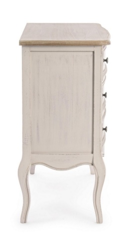 Comodă Clarisse cu 3 sertare, din lemn Paulownia și MDF, finisaj mat, 80x40x80 cm - Img 5
