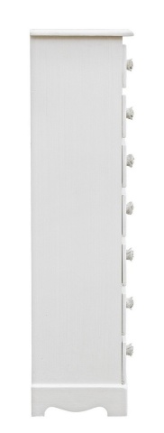 Comodă cu 7 sertare, finisaj alb mat cu efect albit, 29x23x89 cm - Img 4