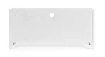 Comodă TV Cambridge, cu 2 uși, din oțel vopsit epoxidic, alb, 120,5x40x58,5 cm - Img 4