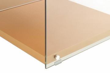 Comoda TV din sticla temperata Elementary aurie 120 cm - Img 6