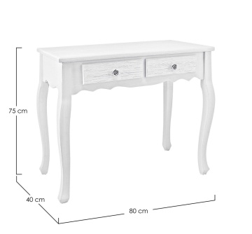 Consolă Blanc cu două uși, finisaj mat, alb, 80x40x75 cm - Img 2