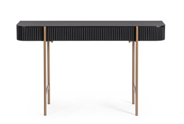 Consolă Darcy, blat din MDF, picioare din oțel, 120x40x73 cm - Img 3