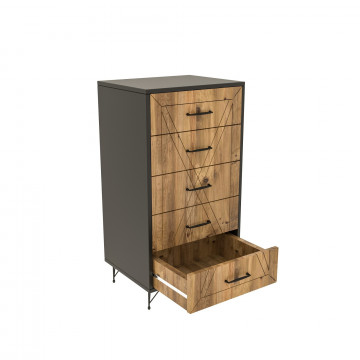 Consola din pal melaminat Planet stejar antracit 50 cm - Img 3