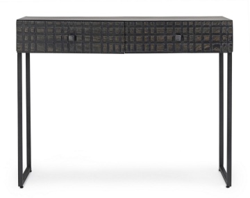 Consolă Dorset cu 2 sertare, din lemn și metal, 100x33x80 cm - Img 3