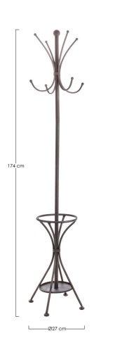 Cuier Charlotte, din metal, antracit, 27x27x174 cm - Img 2