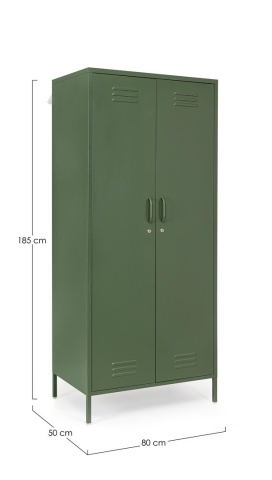 Dulap Cambridge, cu 2 uși, din oțel, vopsit electrostatic, verde salvie, 80x50x185 cm - Img 2