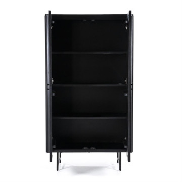 Dulap din lemn de mango Remi 104 cm negru - Img 2