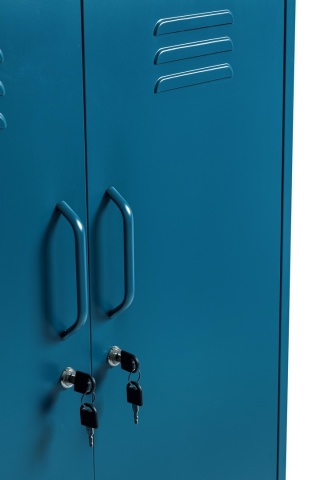 Dulapior Cambridge, cu 2 uși și 2 rafturi ajustabile, din metal vopsit electrostatic, albastru, 80x40x101.5 cm - Img 6