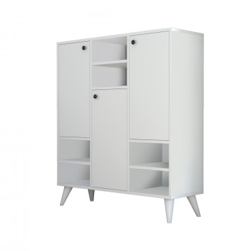 Dulapior din pal melaminat Practica alb 105x123,6x35 cm - Img 1