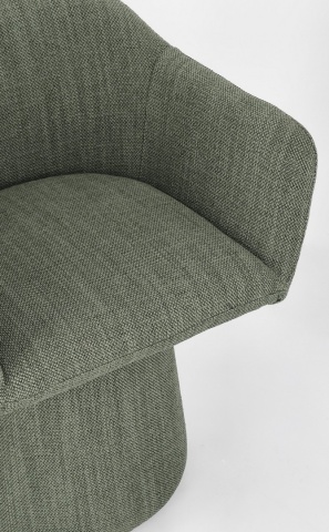 Fotoliu Lottie, pivotant cu mecanism de revenire, cu brațe, din material textil, verde, 59x55x77 cm - Img 7