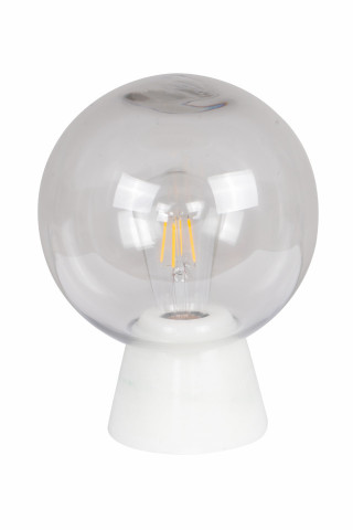 Lampa decorativa din lemn/marmura Porrima alba, un bec - Img 2