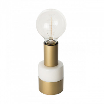 Lampa decorativa din marmura/fier Lalande alba, un bec - Img 2
