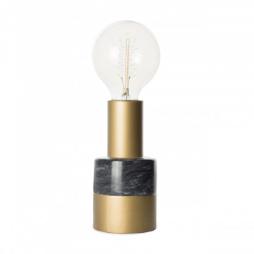 Lampa decorativa din murmura/fier Lalande neagra, un bec