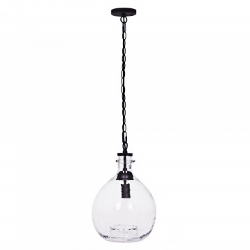 Lustra din sticla/fier Altair Small transparent/negru, un bec