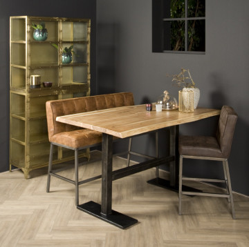 Masa de bar dreptunghiulara din lemn 160x90x94 cm maro - Img 2