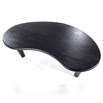 Masa de sufragerie cu 3 picioare din lemn de mango negru Harmony 240x115 cm - Img 3