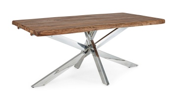 Masă dining extensibilă Arkansas, 10 persoane, cu blat din lemn de acacia, 180-260x90 cm - Img 2