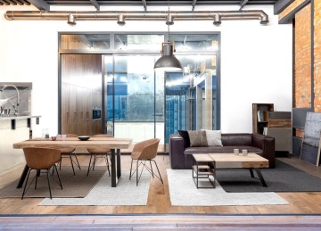 Masa dining Manchester, 8 locuri, fixă, din lemn de mango și lemn reciclat, 200x100 cm - Img 12