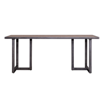 Masa dreptunghiulara cu blat din lemn de salcam Hudson 240x100x77 cm maro/negru - Img 2