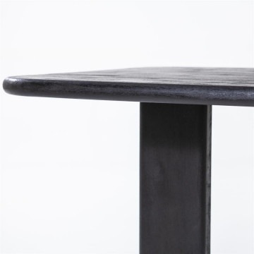 Masa dreptunghiulara din lemn de mango Fynn 200x100x75 cm neagra - Img 2