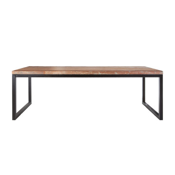 Masa dreptunghiulara din lemn de tec reciclat Java 240x100x76 cm maro/negru - Img 1