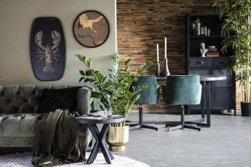 Masa dreptunghiulara din metal si lemn de mango Hudson140x70x45 cm neagra - Img 2