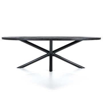 Masa ovala din lemn de mango Oscar 240x110 cm neagra - Img 1
