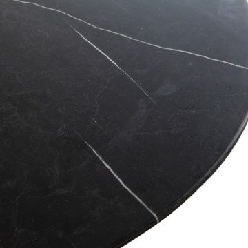 Masa rotunda cu blat din marmrura Marble 137x137x76 cm neagra - Img 2