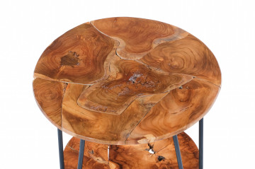Masuta de cafea cu forma neregulata din tec 40-50x40-50x55 cm - Img 3