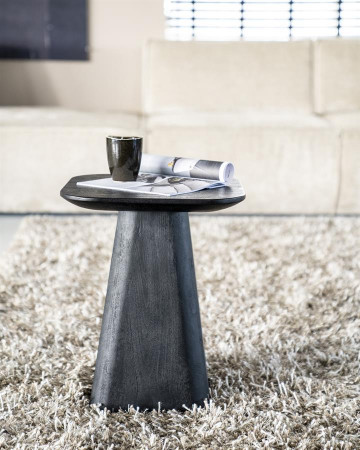 Masuta de cafea din lemn de mango Aron 40x40 cm neagra - Img 3