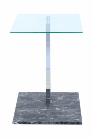 Masuta de cafea dreptunghiulara din sticla cu spatiu de depozitare Julius 45,7x35,5x49 cm transparent/negru - Img 2