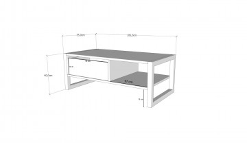 Masuta de cafea dreptunghiulara Haldizen cu sertar si spatiu de depozitare 105x55 cm - Img 7