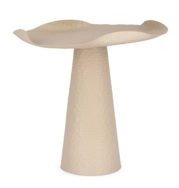 Măsuță de cafea Lalita, rotundă, din aluminiu, finisaj mat, bej, 46x47.5 cm