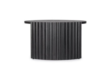 Măsuță de cafea Orissa din lemn de mango, cu bază canelată, negru, Ø80 x 45 cm - Img 4