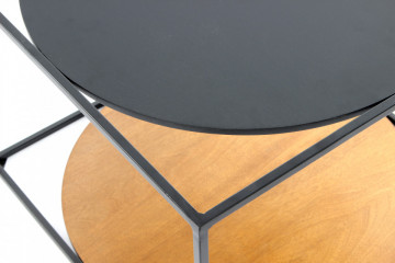 Masuta de cafea patrata cu spatiu de depozitare Cody 50x50x36 cm maro/negru - Img 4