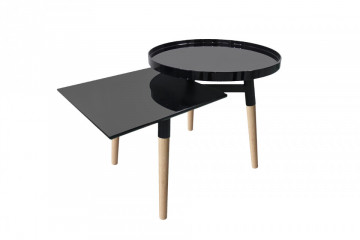 Masuta de cafea patrata/rotunda Dom Butler 77x49,5x46 cm neagra