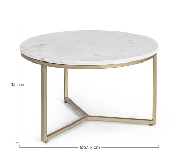 Măsuță de cafea Phoenix, blat din marmură și cadru din oțel, diametru 57.5 cm - Img 2