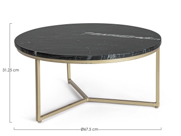 Măsuță de cafea Prescott, rotundă, din marmură, diametru 67.5 cm, înălțime 31 cm - Img 2